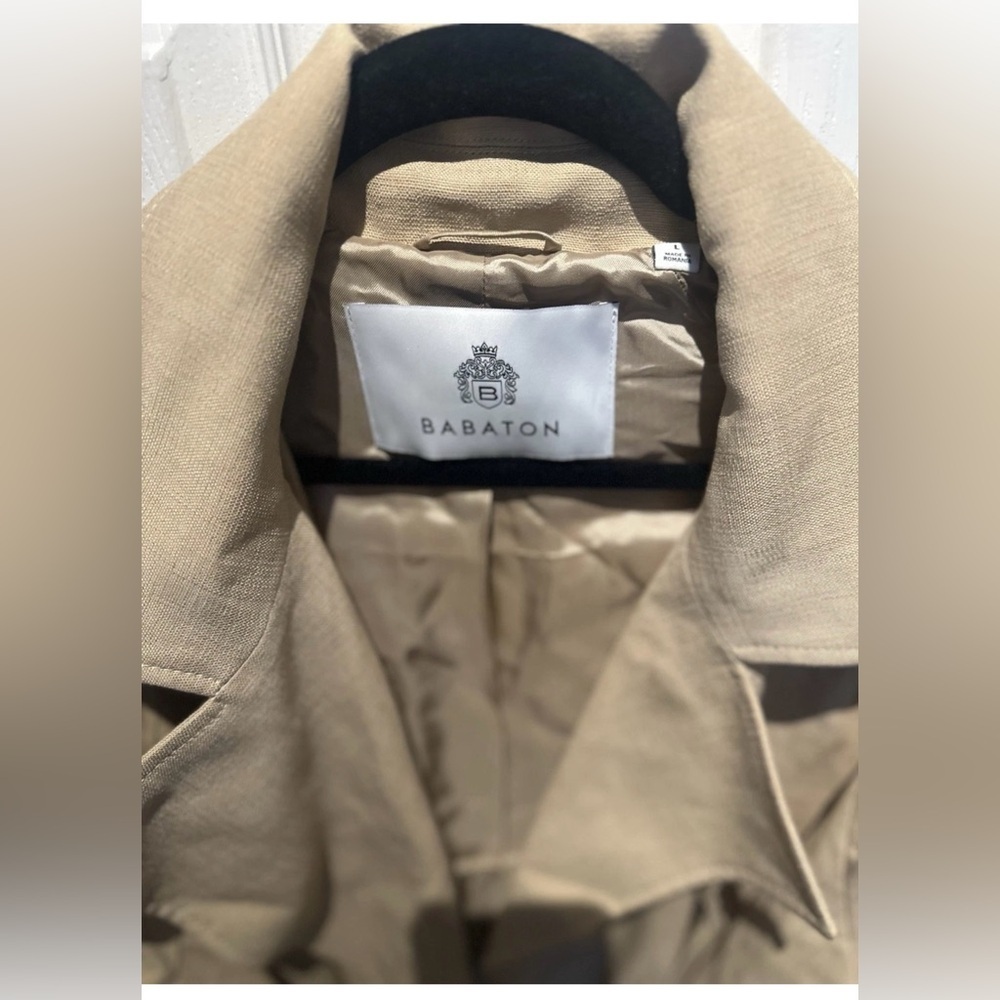 Aritzia Babaton cultivate trench coat, NWT size L, Wicker Tan, MRS $298 - Picture 8 of 11